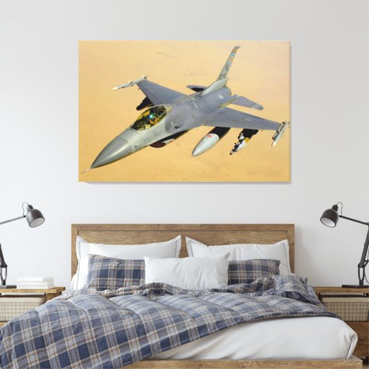 F-16C FALCON 32x48 Canvas Afdruk (Insitu (Slaapkamer))