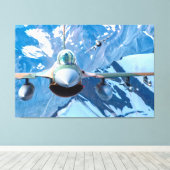 F-16C FALCON 40x60 Canvas Afdruk (Insitu (Houten vloer))