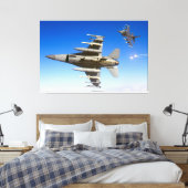 F-16C FALCON 40x60 Canvas Afdruk (Insitu (Slaapkamer))