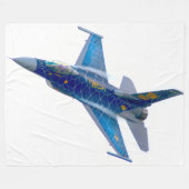 F-16C FALCON FLEECE DEKEN (Voorkant (Horizontaal))