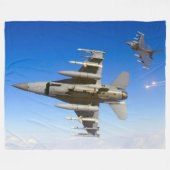 F-16C FALCON FLEECE DEKEN (Voorkant (Horizontaal))