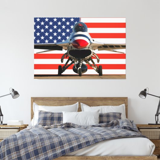 F-16D FALCON 40x60 Canvas Afdruk (Insitu (Slaapkamer))
