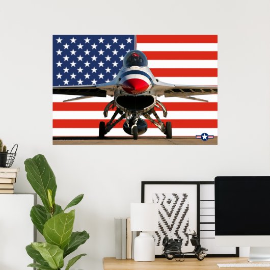 F-16D FALCON BESTRIJDING POSTER (Thuiskantoor)