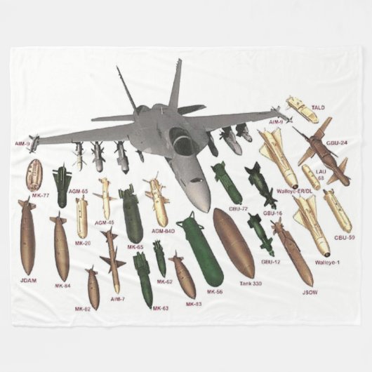 F-18 en het is BEWAPENING Fleece Deken (Voorkant (Horizontaal))