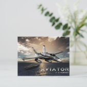 F-18 Hornet Fighter Jet Briefkaart (Staand voorkant)