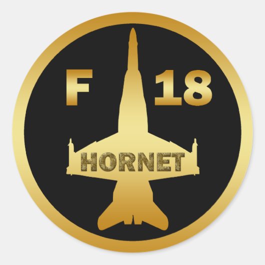 F-18 HORNET RONDE STICKER (Voorkant)
