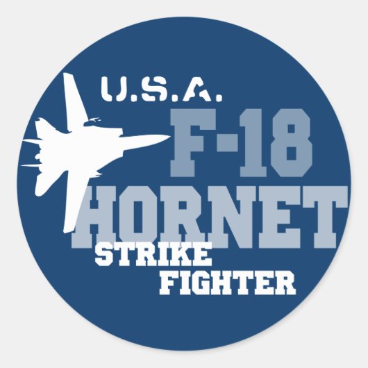 F-18 Hornet - Strike Fighter Ronde Sticker (Voorkant)