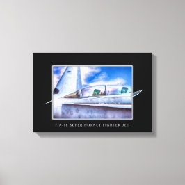 F-18 HORNETFIGHTER JET EENVOUDIG CANVAS AFDRUK