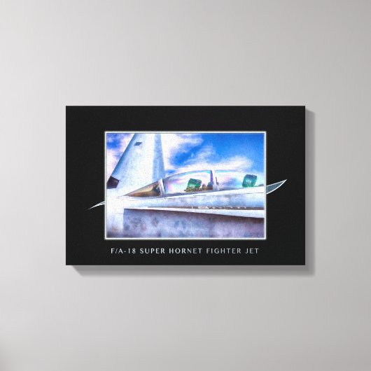 F-18 HORNETFIGHTER JET EENVOUDIG CANVAS AFDRUK (Voorkant)
