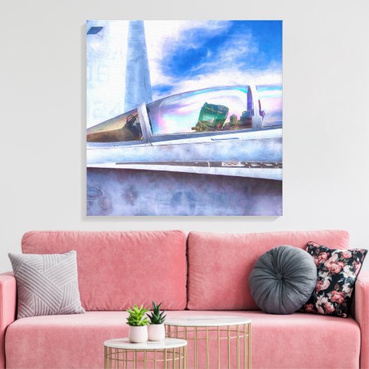 F-18 HORNETFIGHTER JET EENVOUDIG CANVAS AFDRUK (Insitu (Woonkamer))