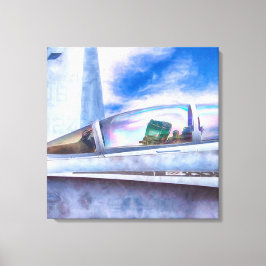 F-18 HORNETFIGHTER JET EENVOUDIG CANVAS AFDRUK
