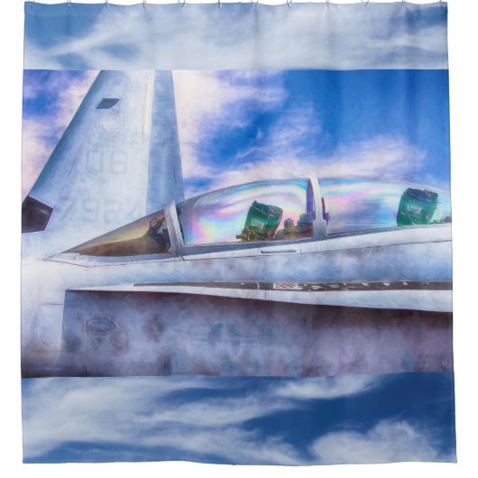 F-18 HORNETFIGHTER JET EENVOUDIG DOUCHEGORDIJN (Voorkant)