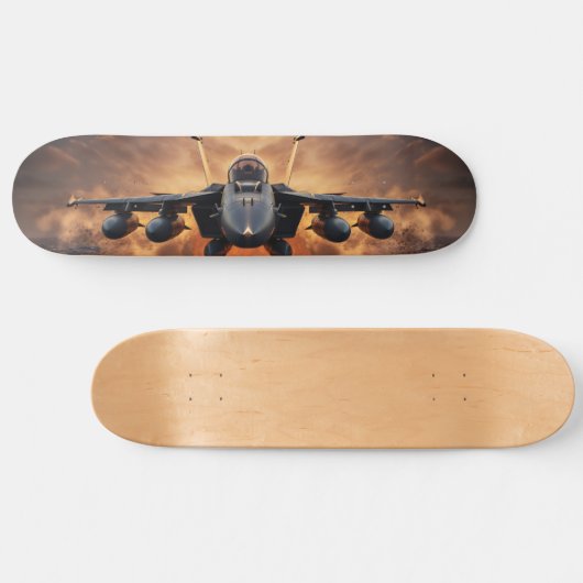 F-18 straaljager over het zee persoonlijk skateboard (Horizontaal)
