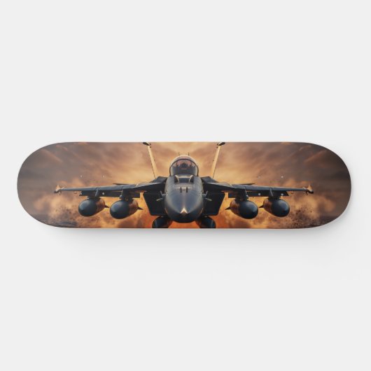 F-18 straaljager over het zee persoonlijk skateboard (Horizontaal)