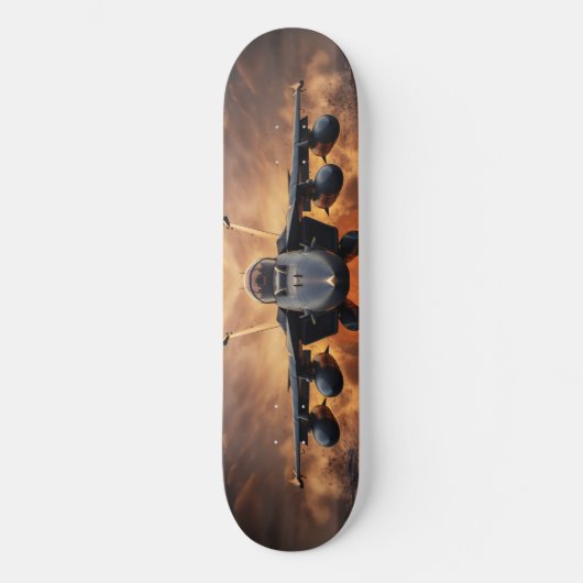 F-18 straaljager over het zee persoonlijk skateboard (Voorkant)