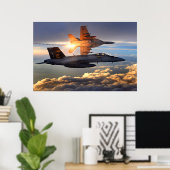 F-18 Sunset Poster (Thuiskantoor)