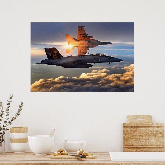 F-18 Sunset Poster (Keuken)