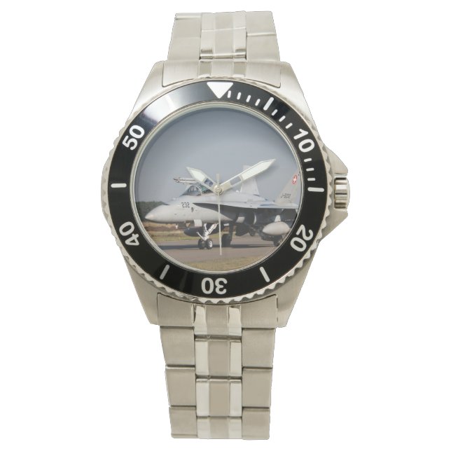 F-18A Hornet Zwitserse luchtmacht Horloge (Voorkant)