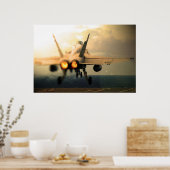 F-18C Hornet-draagster na de opheffing Poster (Keuken)