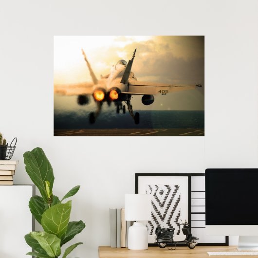 F-18C Hornet-draagster na de opheffing Poster (Thuiskantoor)