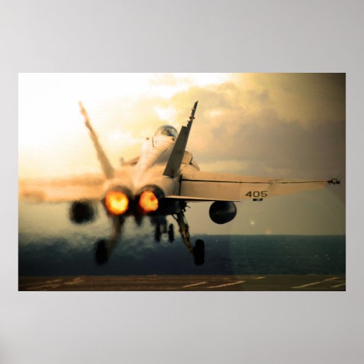 F-18C Hornet-draagster na de opheffing Poster (Voorkant)