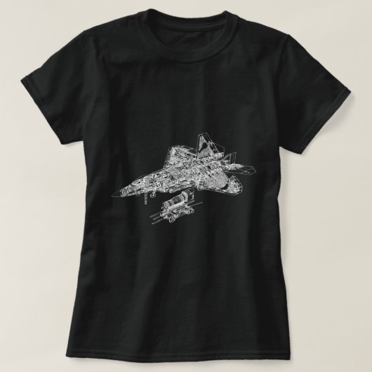 F-22 Blauwdruk van de luchtmacht van het Vliegtuig T-shirt (Design voorkant)
