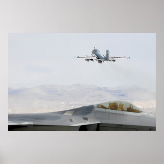 F-22 de Sluiper van de roofvogel ea-6B Poster (Voorkant)