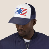 F-22 Fighter Jet Stars en Stripes Rood en Blauw Trucker Pet (In situ)