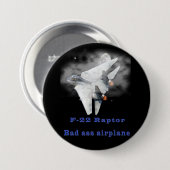 F-22 het design van de roofvogel ronde button 7,6 cm (Voorkant /achterkant)