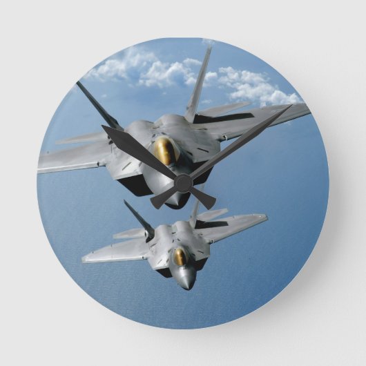 F-22 RAPTOR 8" WALL CLOCK RONDE KLOK (Voorkant)