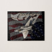 F-22 Raptor-Amerikaanse vlag Legpuzzel (Horizontaal)