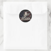 F-22 Raptor Amerikaanse vlag Ronde Sticker (Tas)