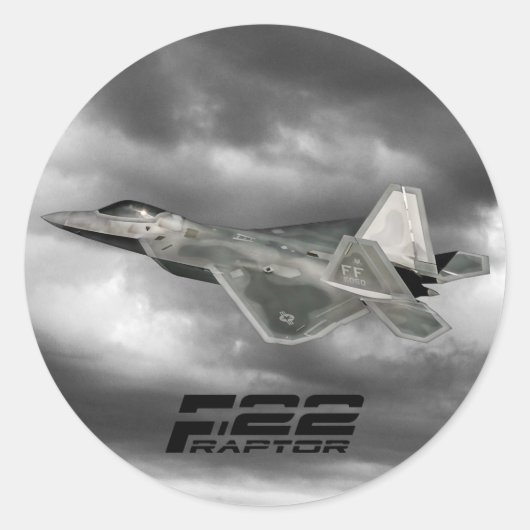F-22 RAPTOR Classic Round Sticker (Voorkant)