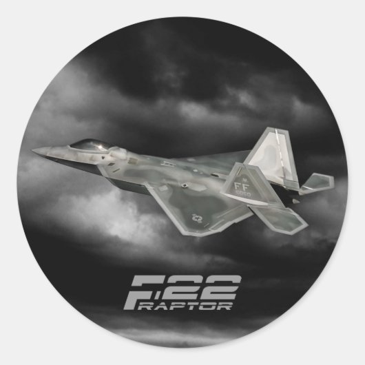 F-22 RAPTOR Classic Round Sticker (Voorkant)