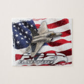 F-22 Raptor en Amerikaanse vlag Legpuzzel (Horizontaal)