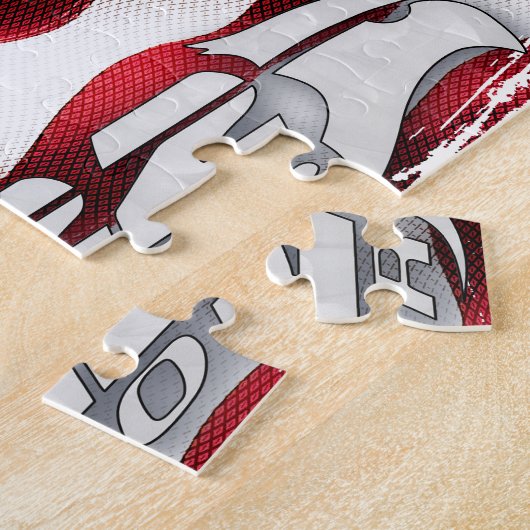 F-22 Raptor en Amerikaanse vlag Legpuzzel (Zijkant)