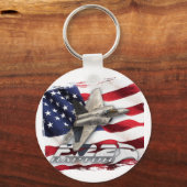 F-22 Raptor en Amerikaanse vlag Sleutelhanger (Voorkant)