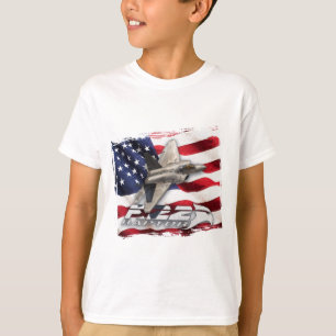F-22 Raptor en Amerikaanse vlag T-shirt