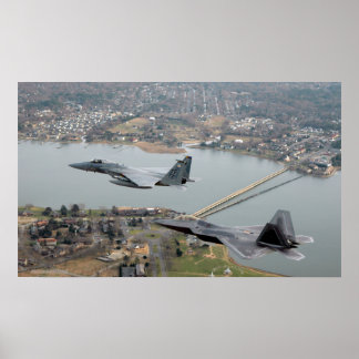 F-22 Raptor en F-15 Eagle Poster