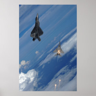 F-22 Raptor en F-15 Eagle Poster
