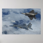 F-22 Raptor en F-15 stakingsarend Poster (Voorkant)