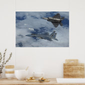 F-22 Raptor en F-15 stakingsarend Poster (Keuken)