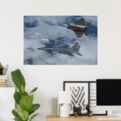 F-22 Raptor en F-15 stakingsarend Poster (Thuiskantoor)