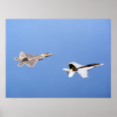 F-22 Raptor en FA-18 Super Hornet Poster (Voorkant)