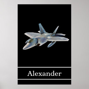 F-22 Raptor Fighter Jet met naam Poster