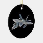 F-22 Raptor Fighter Jet op Black Keramisch Ornament (Rechts)