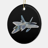 F-22 Raptor Fighter Jet op Black Keramisch Ornament (Links)
