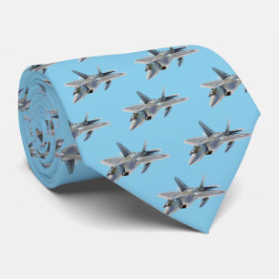 F-22 Raptor Fighter Jet op Sky Blue Stropdas