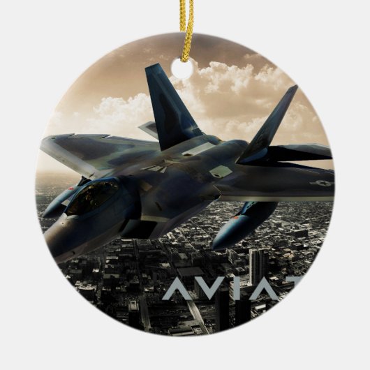 F-22 Raptor Jet Fighter Keramisch Ornament (Voorkant)