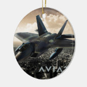 F-22 Raptor Jet Fighter Keramisch Ornament (Links)